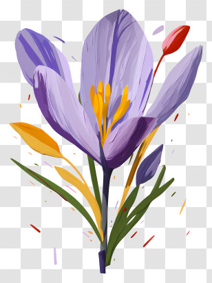 Purple Flower - Artistic Illustration Of Purple Flowers Transparent PNG