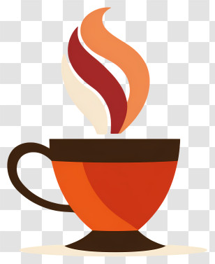 Teacup Logo - Warm Steaming Coffee Cup Icon Transparent PNG