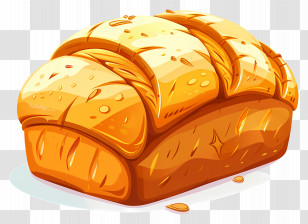 Whole Wheat Bread - Golden Loaf Of Bread Illustration Transparent PNG
