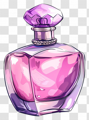 Perfume Bottle - Stylish Pink Perfume Bottle Illustration Transparent PNG