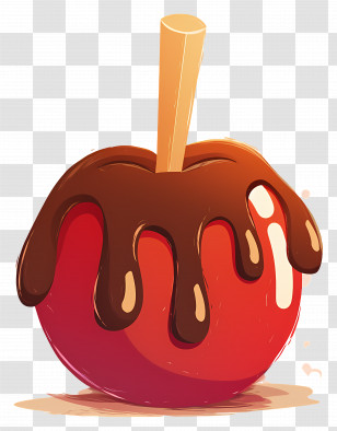 Chocolate Covered Apple - Chocolate-Dipped Red Apple Transparent PNG