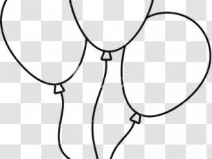 Balloon Black And White - Line Art - Diagram Coloring Book Transparent PNG