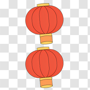 Icon - Traditional Red Paper Lanterns Transparent PNG