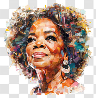 Oprah Winfrey - Abstract Collage Portrait Art Transparent PNG