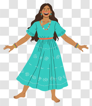 Indian Woman Standing - Joyful Woman Dancing Transparent PNG