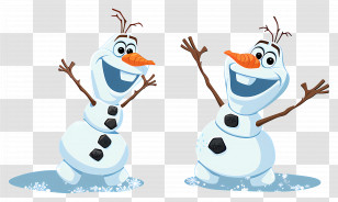 Frozen Olaf - Joyful Snowman Cartoon Illustration Transparent PNG