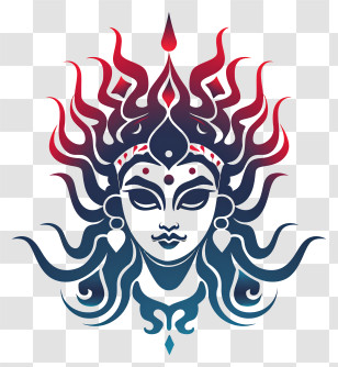 Durga Maa - Colorful Goddess Illustration Transparent PNG