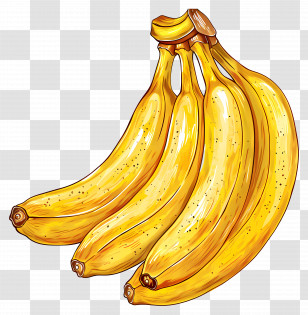 Bananas - Tropical Yellow Bananas Art Illustration Transparent PNG