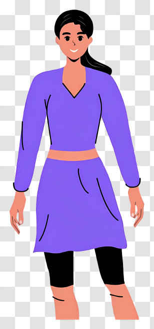 Woman Full Body - Stylish Woman In Purple Attire Transparent PNG