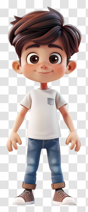 Cartoon Boy - Cartoon Boy In Casual Outfit Transparent PNG