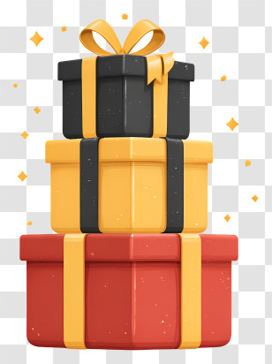 Stacked Gift Boxes - Stacked Gift Boxes With Ribbons Transparent PNG