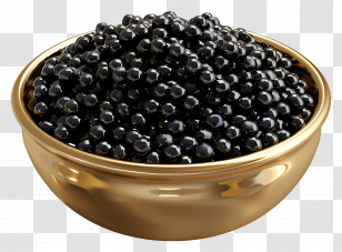 Caviar Day - Bowl Of Black Pearls Transparent PNG