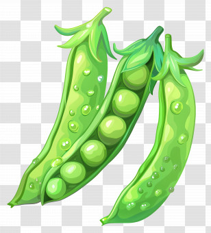 Sugar Snap Peas - Cartoon Green Peas In Pods Transparent PNG