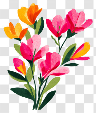 Flower Bokeh - Colorful Flowers In Bloom Transparent PNG