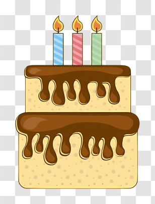 Birthday Cake - Birthday Cake With Festive Candles Transparent PNG