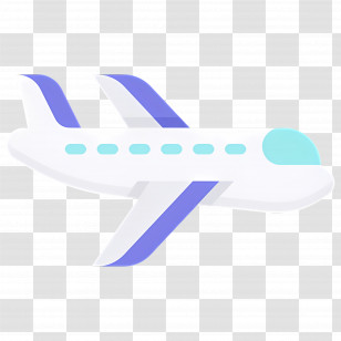 Aeroplane - Blue And White Airplane Illustration Transparent PNG