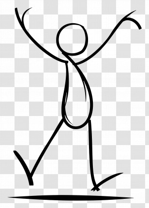 Stick Figure Dancing - Stick Figure Jumping Illustration Transparent PNG
