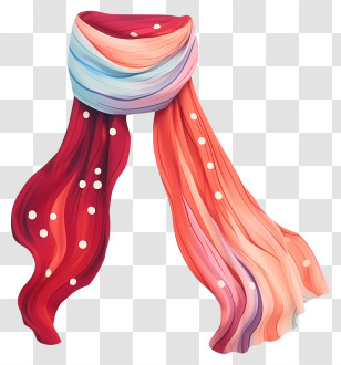 Colorful Scarf - Colorful Scarf With Red And Blue Patterns Transparent PNG