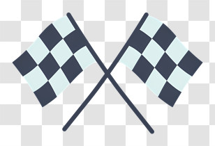 Racing Flags - Crossed Checkered Racing Flags Transparent PNG