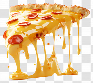 3d Pizza - Mouthwatering Cheesy Pizza Slice Transparent PNG