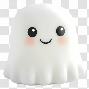 Kawaii Ghost - Adorable Smiling Ghost For Halloween Transparent PNG