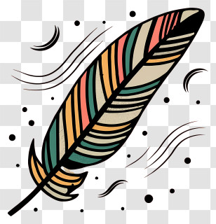 Feather Illustration - Colorful Feather Illustration Transparent PNG