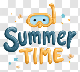 Summer Logo Word - Summer Time Fun Lettering Transparent PNG