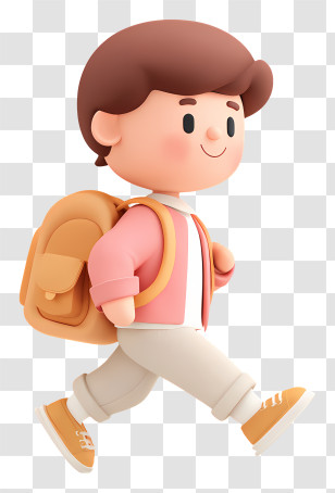 Student Going To School - Happy Boy Walking With Backpack Transparent PNG