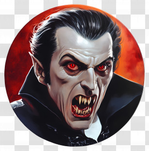 Vampire - Vampire With Fangs And Red Eyes Transparent PNG