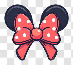 Minnie Bow - Polka Dot Bow With Mouse Ears Transparent PNG