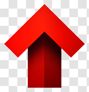 Solid Red Upward Arrow - Red Upward Arrow Symbol Transparent PNG