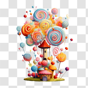 National Lollipop Day
 - Whimsical Candy Fantasy House With Lollipops Transparent PNG