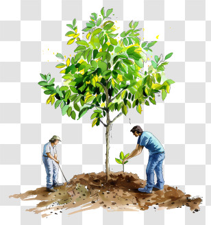 Tree Planting - People Planting A Tree For A Greener Future Transparent PNG