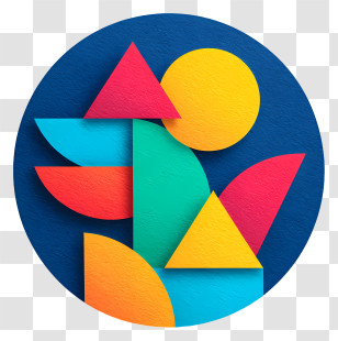 Growth Icon - Colorful Geometric Shapes In Circle Transparent PNG