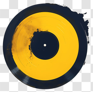 Vinyl Record - Retro Yellow And Black Vinyl Record Transparent PNG