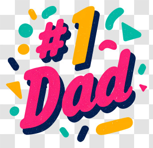 Number One Dad - #1 Dad Colorful Badge Transparent PNG