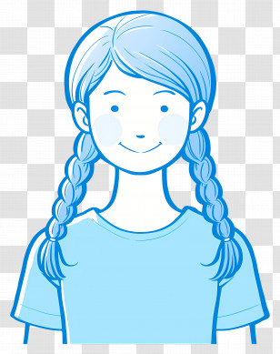 Cute Girl - Smiling Girl With Braids Illustration Transparent PNG