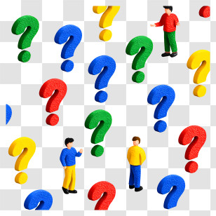 Problem Solving Idea - Colorful Question Marks With People Transparent PNG