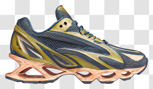 Carbon Plated Running Shoes - Futuristic Sneaker Design Transparent PNG