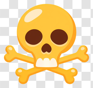 Skull And Crossbones Emoji - Yellow Skull And Crossbones Transparent PNG
