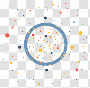 Plate With Crumbs - Colorful Dots Around A Circle Transparent PNG
