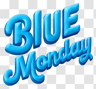 Blue Monday - Blue Monday Text Design Transparent PNG