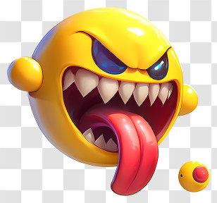 Pac Man - Angry Emoji With Tongue Out Transparent PNG