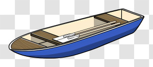 Icon - Blue Rowboat With Wooden Paddles Transparent PNG