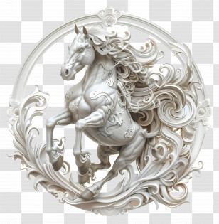 Chinese Zodiacs - Elegant Horse Sculpture Transparent PNG