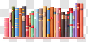 Shelf - Colorful Books Arranged On Bookshelf Transparent PNG