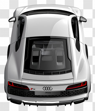 Car Top View - Top View Of White Car Transparent PNG
