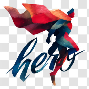 Hero Symbol - Superhero Silhouette With Cape Transparent PNG