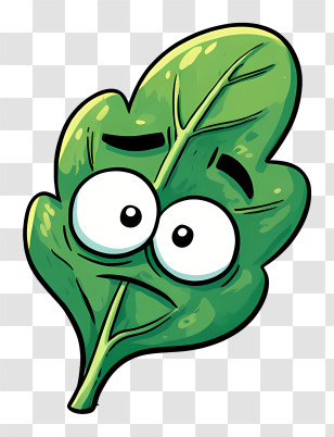 Cartoon Spinach - Funny Leaf Cartoon Illustration Transparent PNG