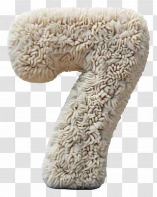 Number 7 - Fuzzy Number Seven Transparent PNG